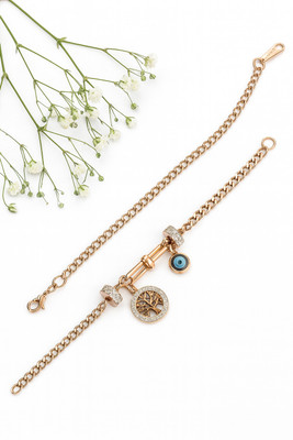 la fille d'or Stainless Steel Diamond Gold-plated Bracelet