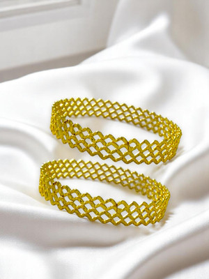 AARISAI Metal Gold-plated Bangle Set(Pack of 2)