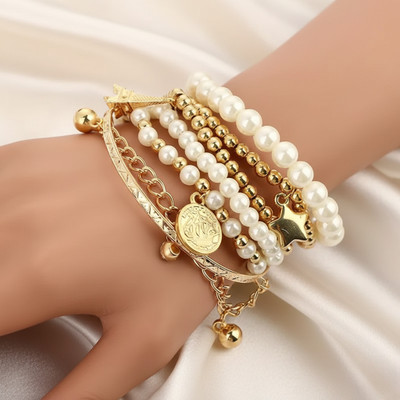 Nehdal Alloy Gold-plated Bracelet Set(Pack of 6)