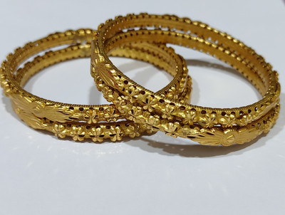 AnjaliImitation Brass Gold-plated Bangle Set(Pack of 4)