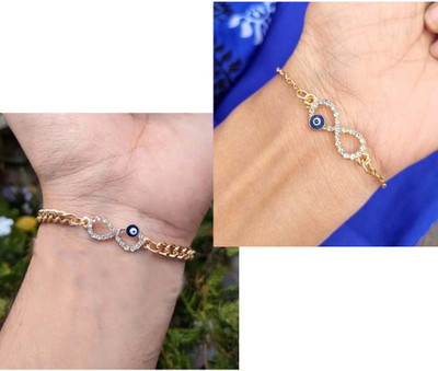 Harsu Collection Alloy Cubic Zirconia Bracelet Set(Pack of 2)