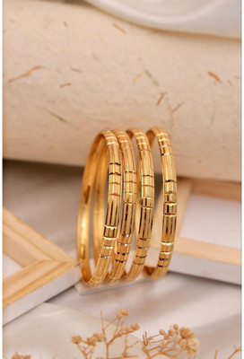 TSF Jewellery Copper Gold-plated Bangle(Pack of 4)