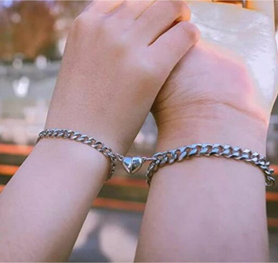 JS Enterprises Stone, Plastic Rhodium Bracelet Set(Pack of 2)