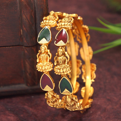 Atulya Brass Gold-plated Bangle(Pack of 2)