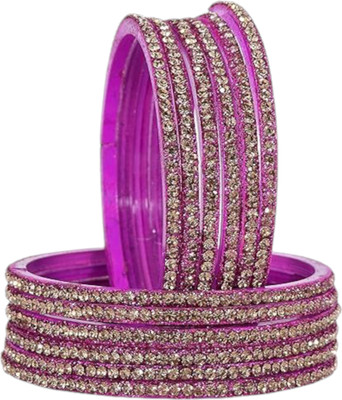 RIJB Glass Zircon Bangle Set(Pack of 12)