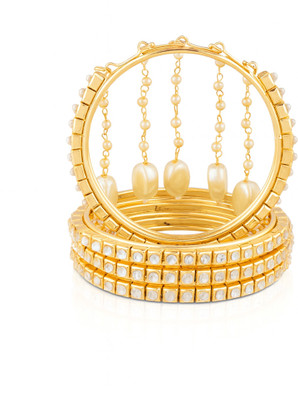 GC PREMIUM JEWELLERY Brass Gold-plated Bangle Set(Pack of 4)