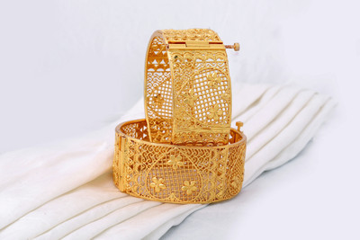 SHIV FASHION Brass Gold-plated Bangle(Pack of 2)