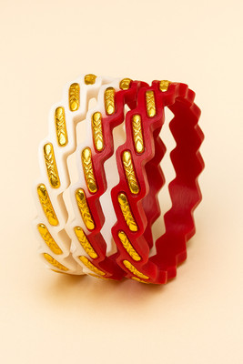 Maya Gold Traditions Plastic Gold-plated Shakha Pola(Pack of 4)