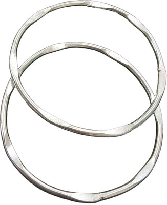 Fuschianet Brass Silver Coated Bangle Set(Pack of 2)