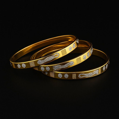 AA COLLECTION Alloy Gold-plated Bangle Set(Pack of 4)