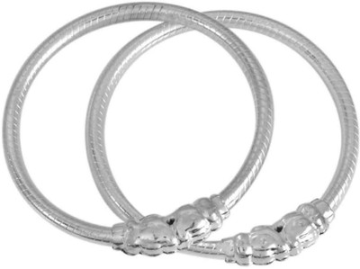 Qrown Alloy Silver Kada(Pack of 2)