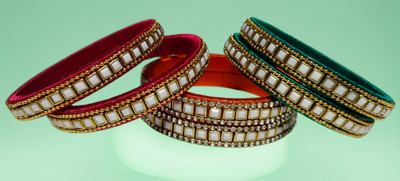 ADCharm Fabric, Plastic Bangle Set(Pack of 6)