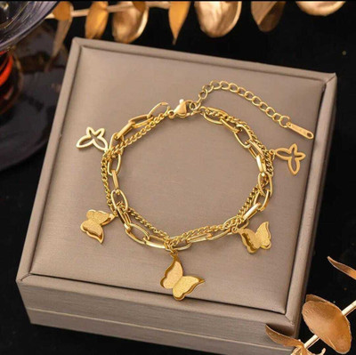 Shrija Enterprises Stainless Steel Gold-plated Bracelet