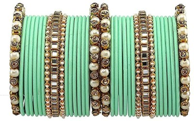 DONERIA Metal Pearl Bangle Set(Pack of 34)