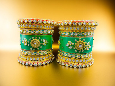 ROHIDAZ Plastic Cubic Zirconia Bangle Set(Pack of 2)