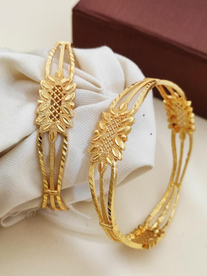Kriva Trading Alloy Gold-plated Bangle(Pack of 2)