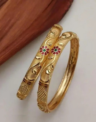 vani enterprise mart Brass Gold-plated Bangle Set(Pack of 2)