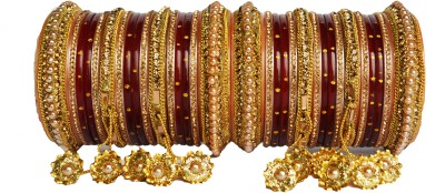 Nexteesh Plastic Zircon Gold-plated Bangle Set(Pack of 28)