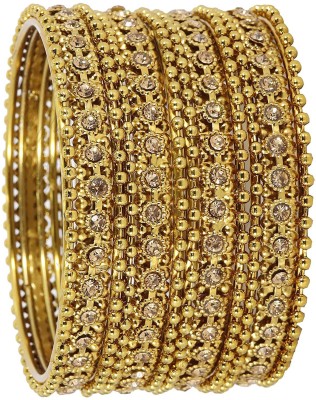 ZULKA Metal Zircon Bangle Set(Pack of 12)