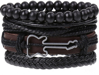 University Trendz Leather Bracelet Set(Pack of 4)
