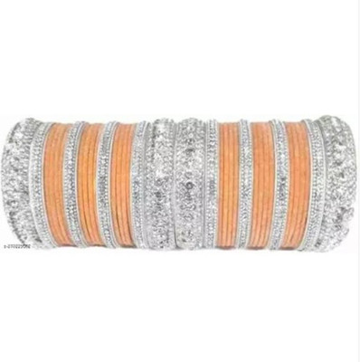 khooshbu Metal Cubic Zirconia Bangle Set(Pack of 10)