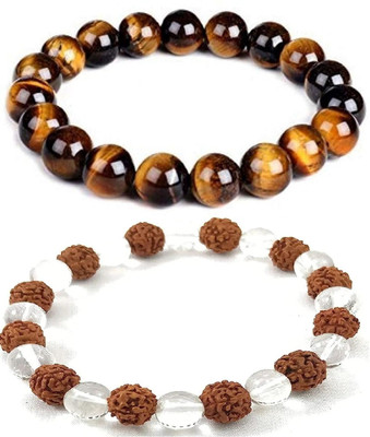 HouseOfCommon Stone, Crystal, Rudraksha Bracelet(Pack of 2)