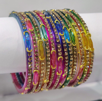 ABC Glass Zircon Bangle(Pack of 12)