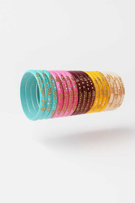 SYTLO Glass Bangle Set(Pack of 12)