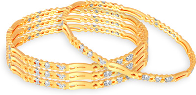 VIGHNAHARTA Brass Gold-plated Bangle Set(Pack of 2)