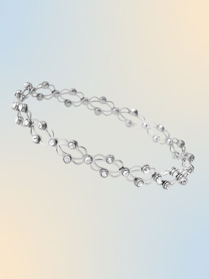 RKB SALES Alloy Cubic Zirconia Silver Cuff