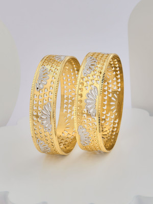 CYGNI Brass Gold-plated Bangle(Pack of 2)