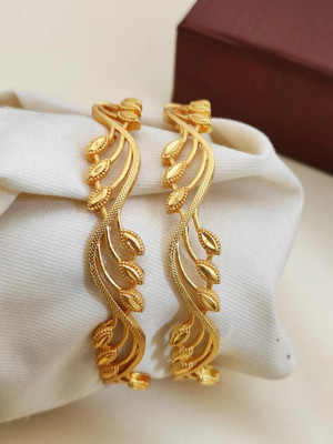 KRIVA Alloy Gold-plated Bangle Set(Pack of 2)