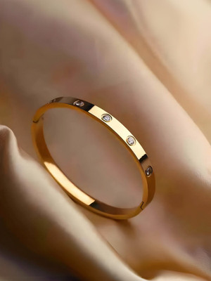 REVERSEA Copper Cubic Zirconia Gold-plated Kada