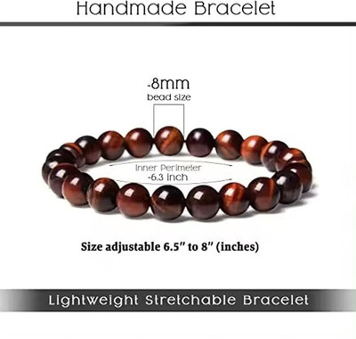 VIBESLE Crystal, Tiger's Eye Beads Charm Bracelet