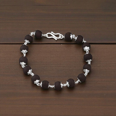 GlanzReich Brass Silver Coated Bracelet