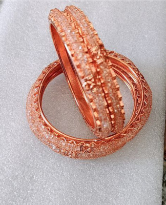 ARJS Alloy Crystal Gold-plated Bangle Set(Pack of 4)