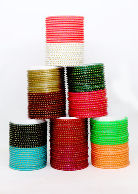 KANGANWORLD Glass Bangle Set(Pack of 10)