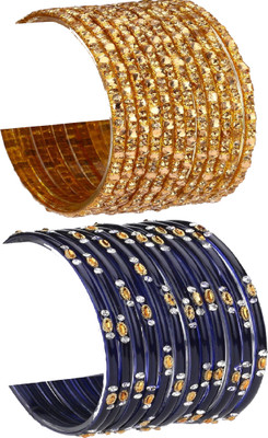 1st Time Glass Beads, Crystal Enamel Bangle Set(Pack of 10)