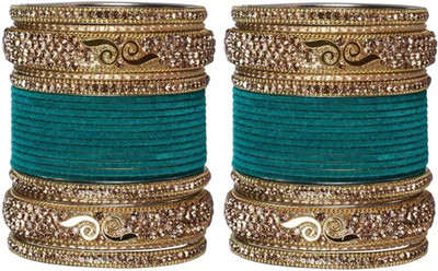 CHURA KING Alloy Crystal Bangle Set(Pack of 10)