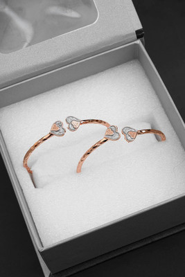 Geminifabric Alloy Cubic Zirconia Gold-plated Bracelet Set(Pack of 2)