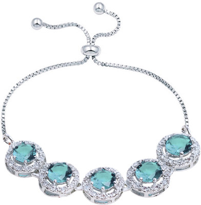 Zoey Brass Cubic Zirconia Rhodium Bracelet