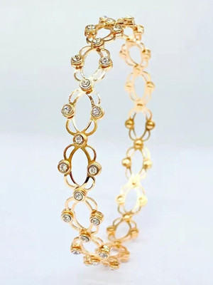 naz sa Brass Crystal Silver, Gold-plated Ring Bracelet
