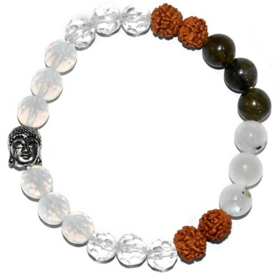 DIVINE SOUVENIRS Stone, Crystal, Rudraksha Beads, Opal, Crystal, Moonstone, Quartz Bracelet