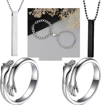 JS Enterprises Metal, Dori, Alloy Cubic Zirconia Silver Bracelet Set(Pack of 4)