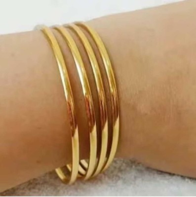 Jaseela Trends Brass Gold-plated Bangle Set(Pack of 4)