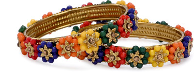 1st Time Metal Enamel Bangle Set(Pack of 2)