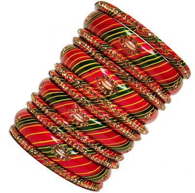 Lahthi Wala Lac Bangle Set(Pack of 12)