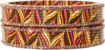 MANVI FASHION Lac Crystal Kada(Pack of 2)