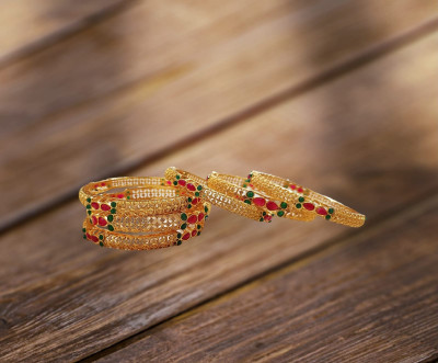 KAAVYA SAAJ Metal Bangle Set(Pack of 6)