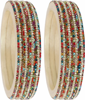 ZULKA Lac Diamond, Zircon Bangle Set(Pack of 8)